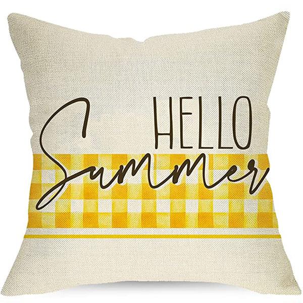Summer Sunflower Pillow Case Linen Print Sun Flower Home Sofa Pillow Plant Flower Pillow