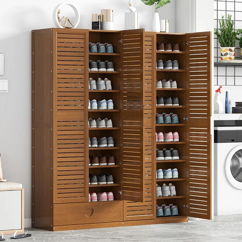 Bamboo Shoe Cabinet Household Free Shipping Display Shoe Rack Storage Organizer Furniture