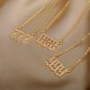 Zirkon Engelszahl Halsketten 111 222 333 444 555 666 777 888 999 Edelstahl Halskette Für Frauen Teufel Choker Trend Schmuck