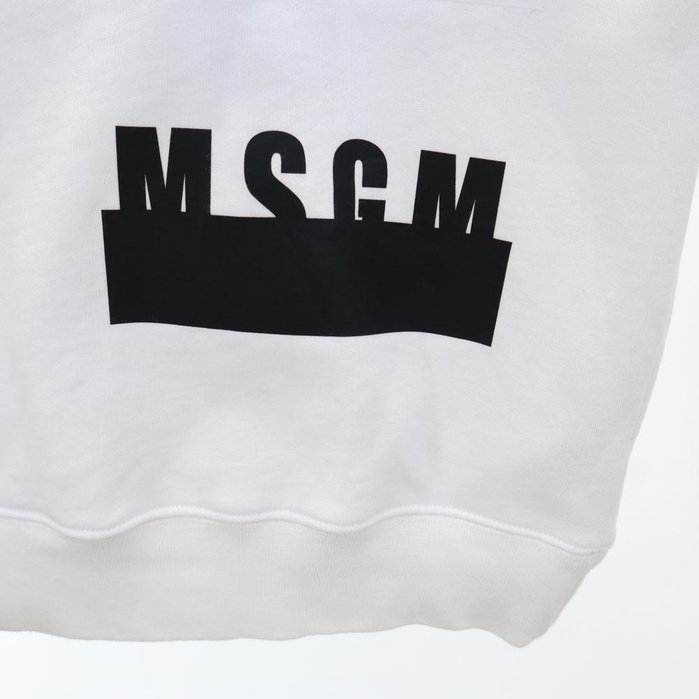 MSGM Long Sleeve Sweatshirts S White Back Brushed Men's Used