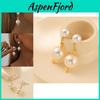 Trendy Geometric Faux Pearl Earrings For Women Elegant Gold Chain Style