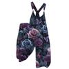 Women's Summer Overalls Floral Print Vintage Jumpsuit (Non-Adjustable Straps)