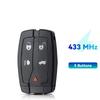 5 Button Car Remote Key Fob 433MHZ Black For Land Rover Freelander 2 2007 - 2015