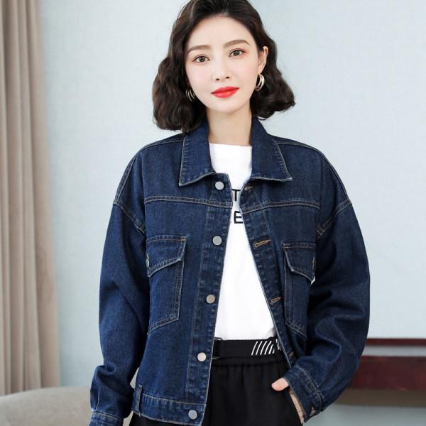 Jachetă Denim Damă Mărime Mare - Stil Hong Kong de Primăvară și Toamnă