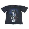 Vintage Wolf Wildlife Graphic Print 90s T-Shirt Mens Womens Tees Top Oversized Black Mens