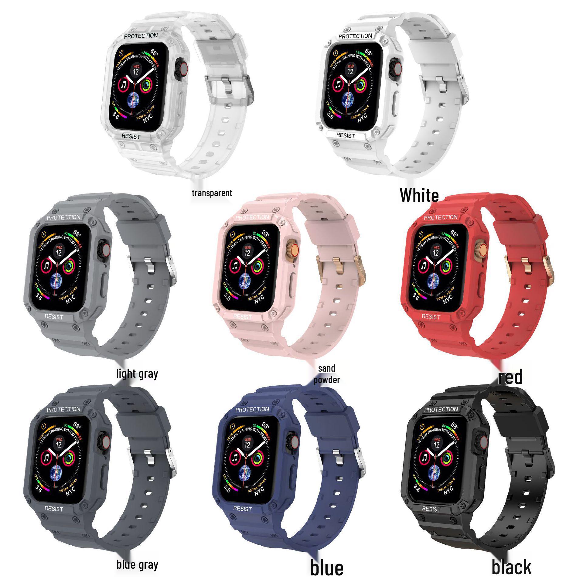 

Durable Solid Color Wristband for Apple Watch Series 1-8 Transparent 42/44/45MM