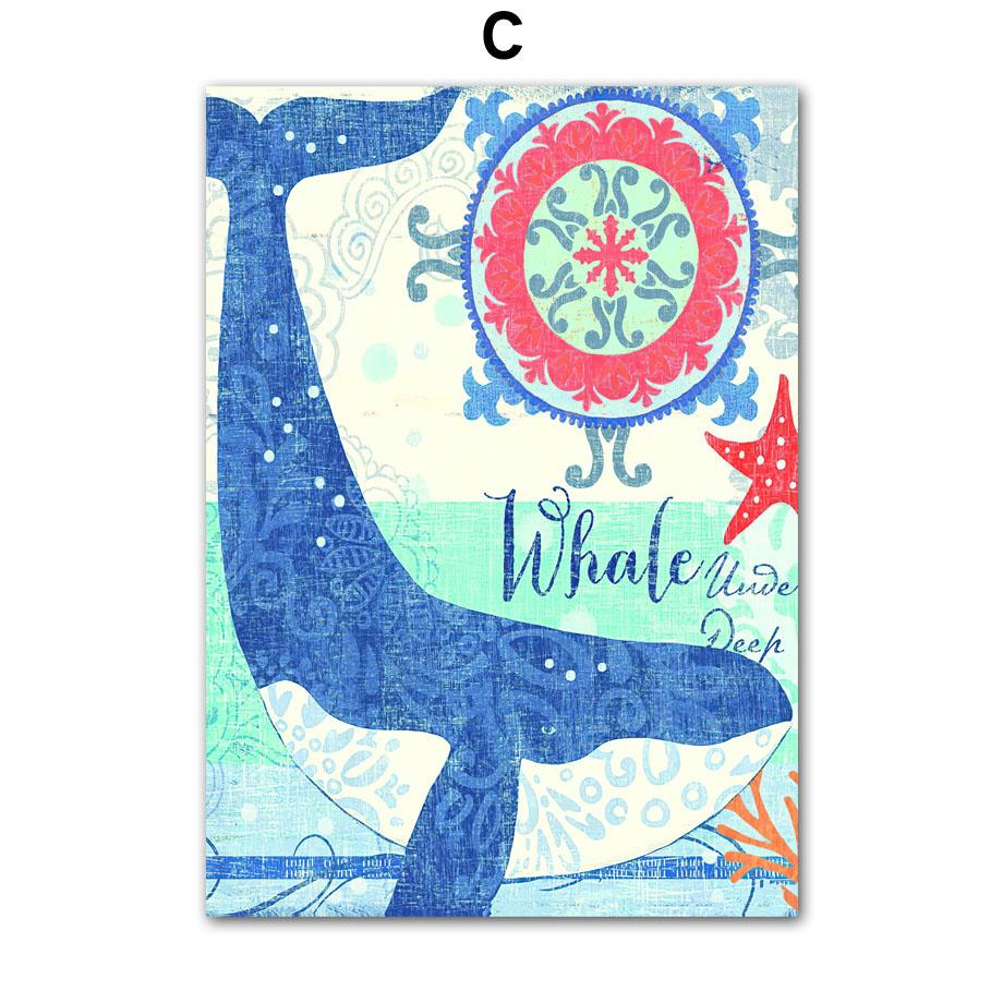 

Черепаха, Кит, гиппокамп, осьминог, морские животные, настенная живопись, холст, живопись, постеры и принты, настенные панно для декора гостиной 40X60 cm No Framed