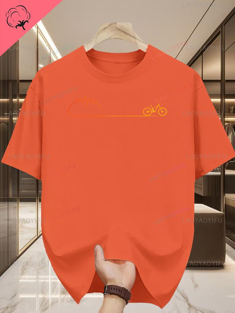 Mens Breathable Outdoor Cycling TShirt Moisture Wicking QuickDry Athletic Top with Mountain Streetwear Graphic Print Tshirt