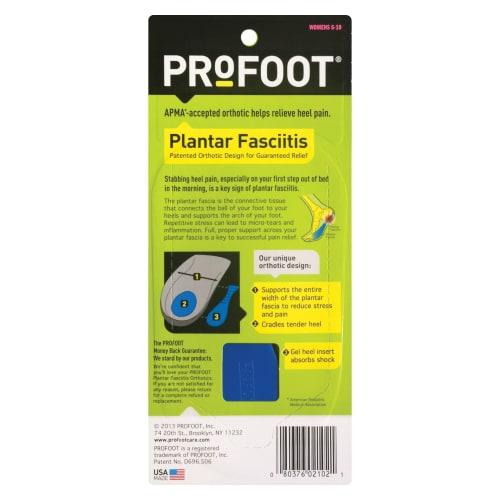 ProFoot Plantar Fasciitis Heel Gel Inserts (Women's, Fits All Women, 1 Pair)
