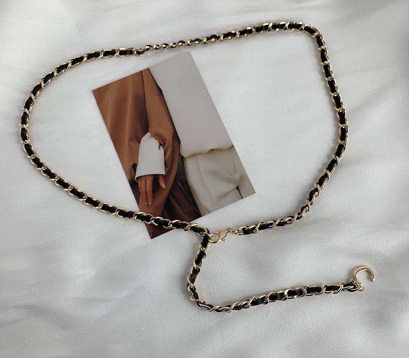 

Womens Waist Versatile Chain In Fashionable Gold Metal Perfect For Attire Any чёрный