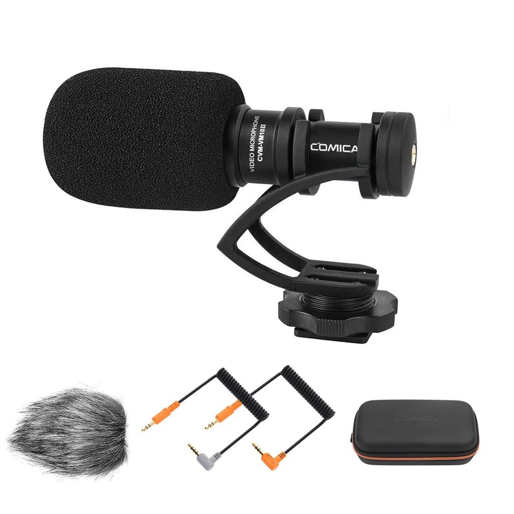 COMICA VM10 II Camera Microphone, External Gunshot Condenser Microphone, Ultra-lightweight 34.2g, Directional Sound Pickup, Battery-Free, Smartphone M