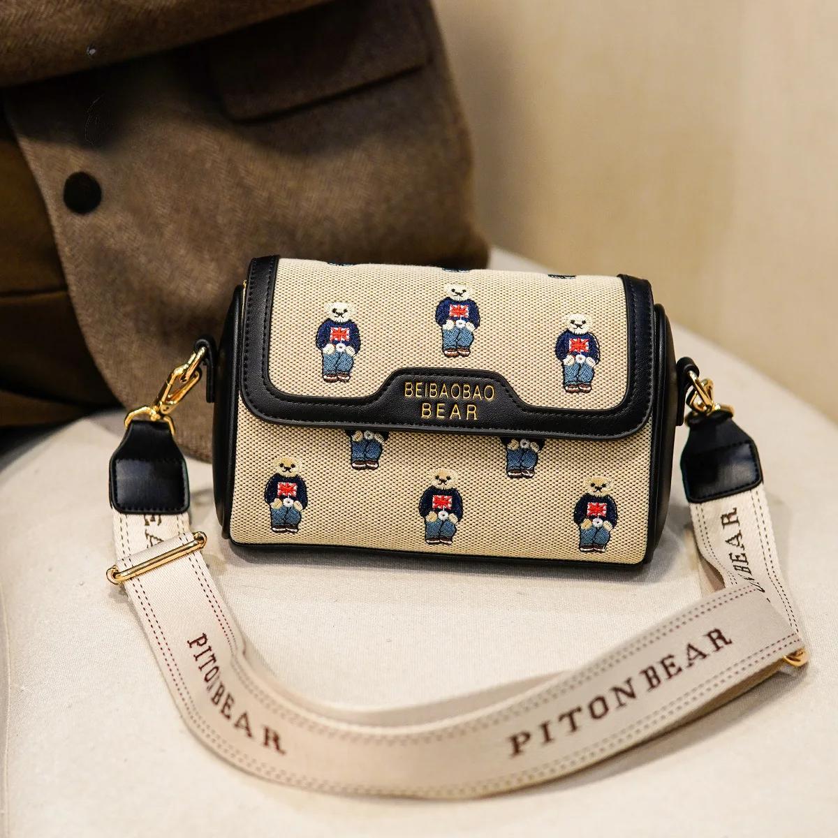 

Новая сумка через плечо, модная сумка-подушка с вышивкой в стиле «художник», корейская сумка