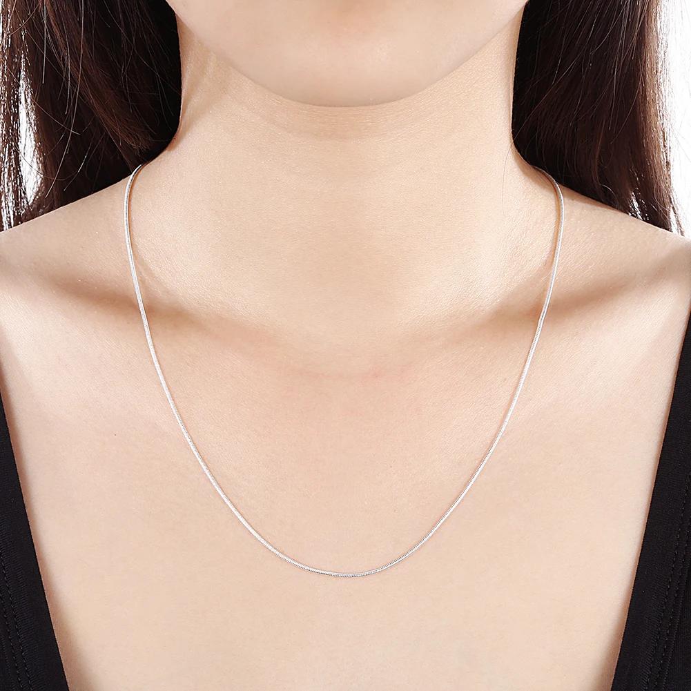 10pcs 925 Sterling Silver Fine 1MM Snake Chain Necklace for Women Man 16-30inches Fashion Party Wedding Jewelry Gifts Wholesale