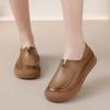 New V cut cow leather shoes for women luxury wide toe ballet flats ladies vintage slip on roman shoe top quality  moccasins