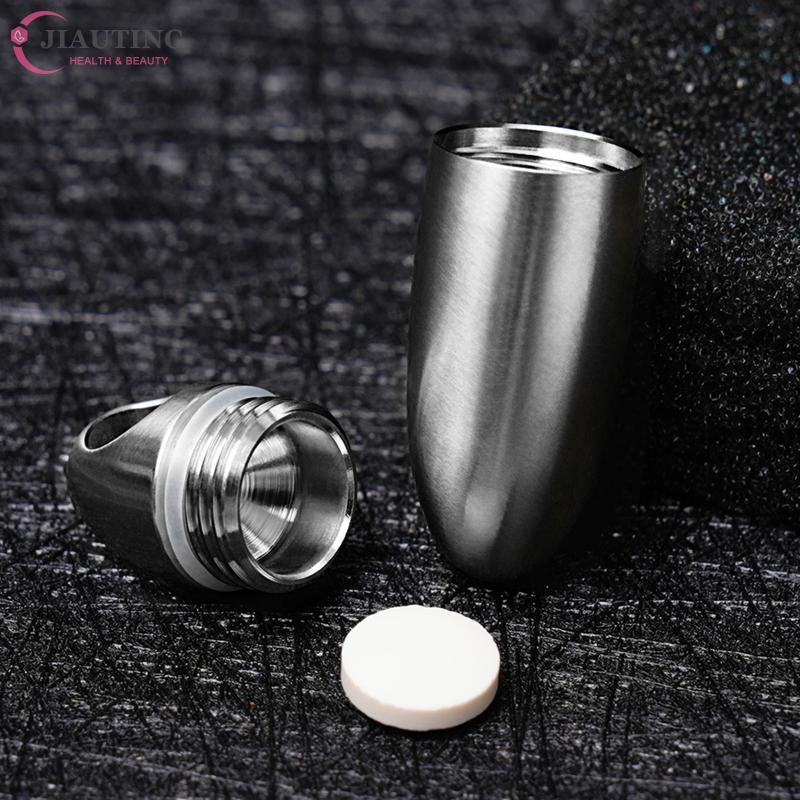 Pill Box Titanium Alloy Waterproof Bunker Portable Small Pill Box Sealed Waterproof Keyring Mini Carry-On First Aid Pill Bottle