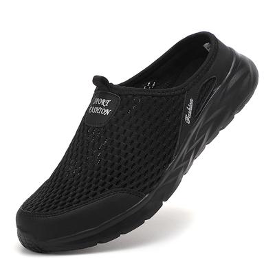 Mens Half Slippers Summer Breathable Mesh Mens Shoes Outdoor Casual Walking Shoes Large Flat Light Mesh Slippers Sandals