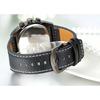 Men's Leather Band Analog Watch, Square Face, Leather Strap, Made In Japan, Black