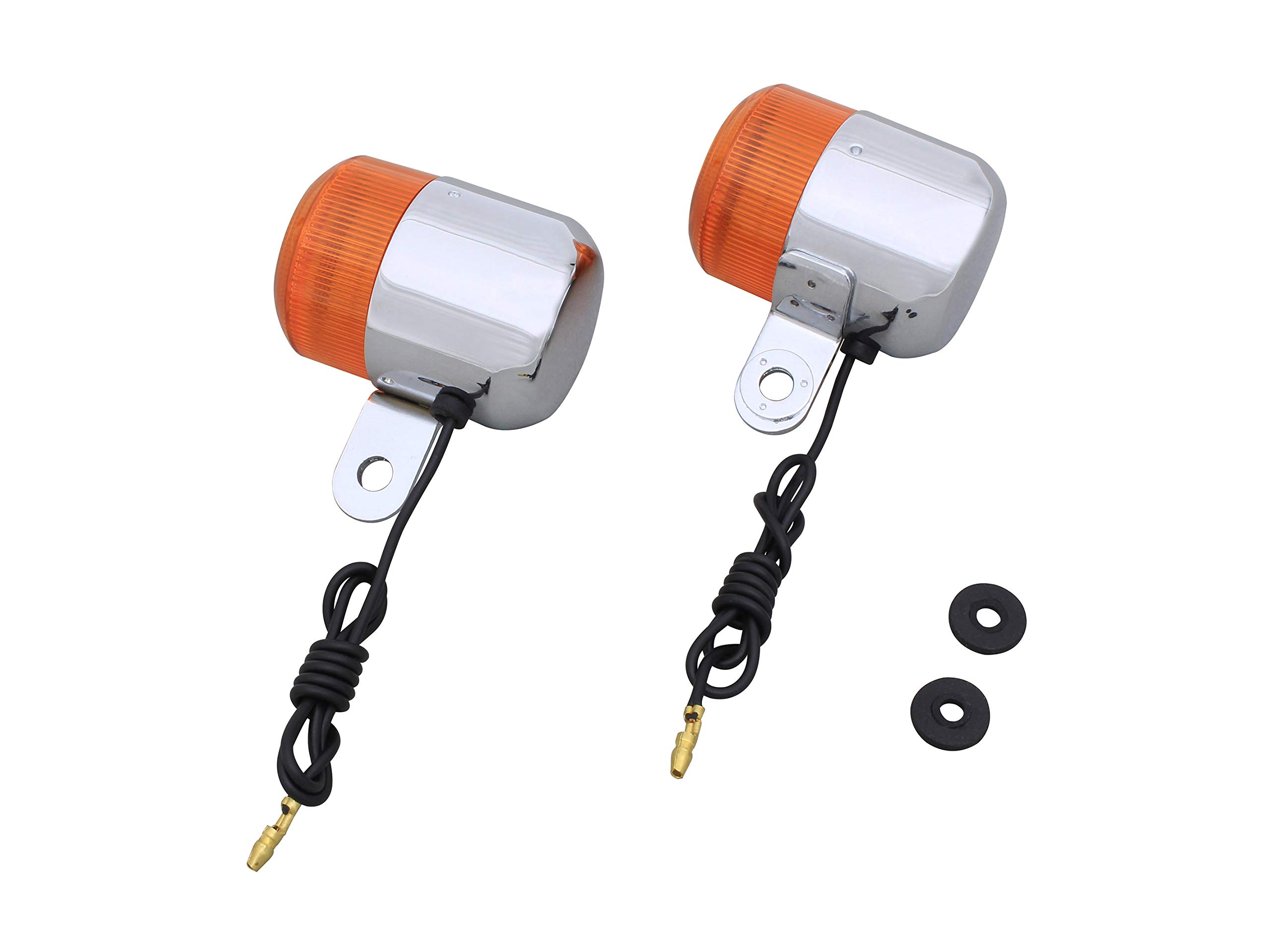 

SHIFT UP 200072-10 Neoclassical Turn Signal, Plated Body/Orange Lens, /10w, Pack of 2 2 pieces