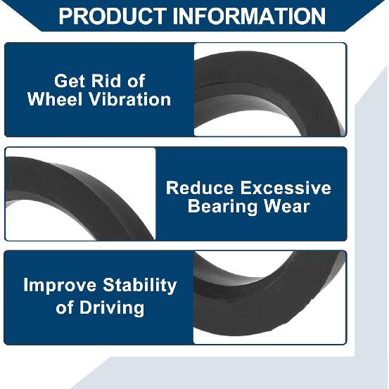 Car Wheel Hub Centric Rings Wheels Center Shaft Shock Absorbing Hubrings Durable Polycarbonate OD 74.1mm To ID 59.1mm 2 Pcs Black