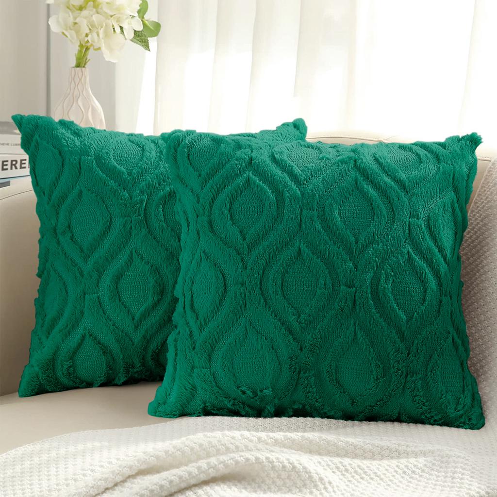 HAPIHAPPY Kissenbezug 45X45 2er-Set Kissenbezug Plüsch Sofa Dekokissenbezug Weich Luxus Für Wohnzimmerdeko