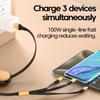 120W 3 in 2 Retractable USB Type C Micro IOS Cable Fast Charger for IPhone15 Samsung Huwei Multi Port