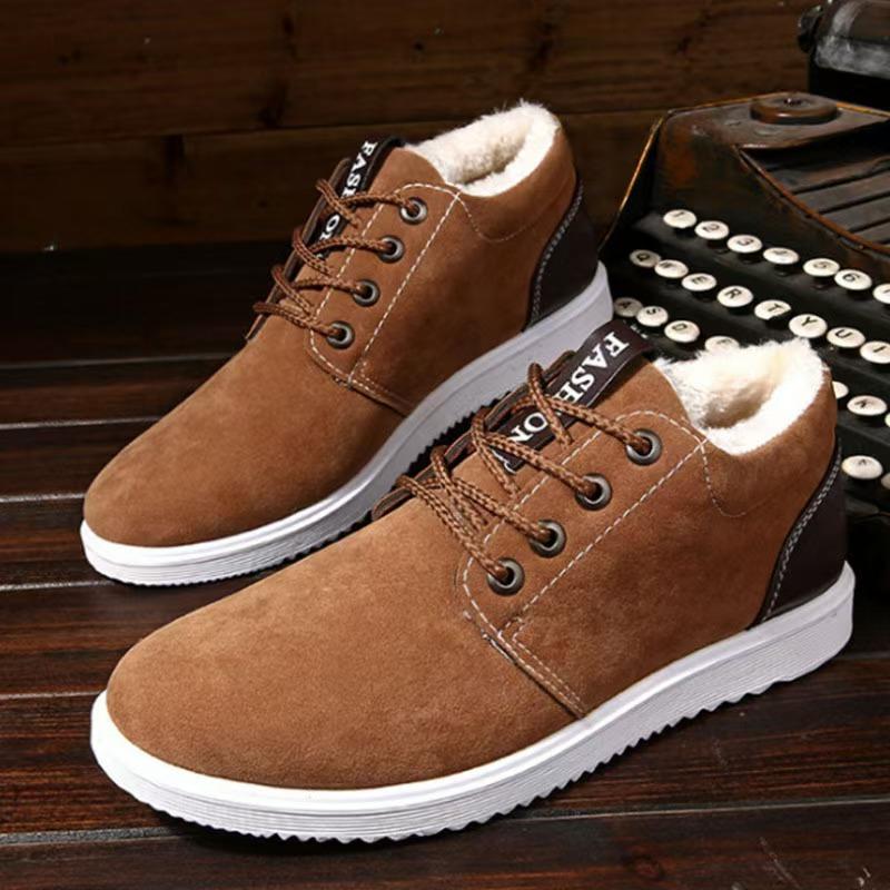 Men's Shoes, Autumn and Winter New Trendy Shoes, High Top Shoes, Versatile Sports and Casual Cotton Shoes, Men's Winter Plus Velvet Warm Snow Boots