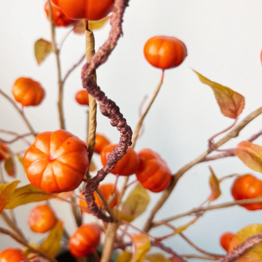 Real Touch Artificial Pumpkin Branches DIY Bouquets Fake Pumpkin Stems  Office Hotel Decor