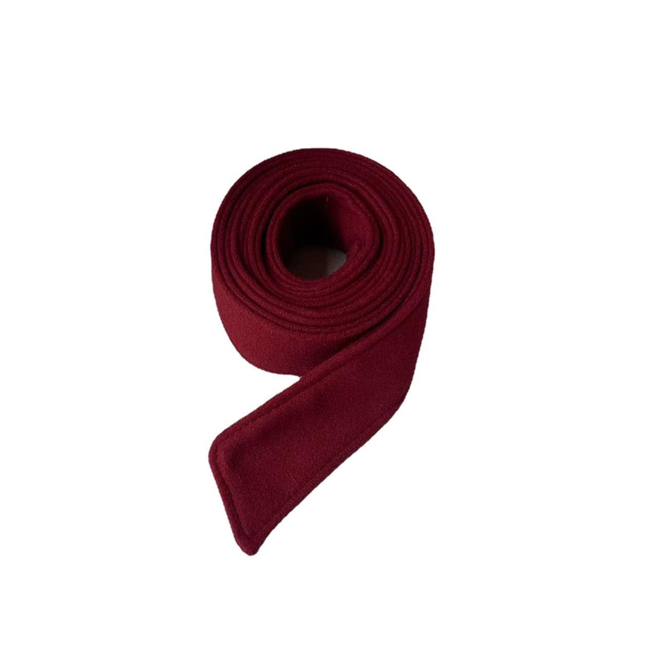 

Ремень для шерстяного пальто, аксессуары для зимнего пальто, декоративный ремень, двусторонний матовый ремень красный