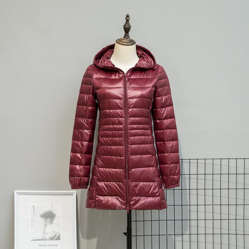 Giacche Piumino da Donna Giacca in Piuma d'Anatra Autunno Inverno Calda Portatile con Cappuccio Giubbotto Antivento Parka