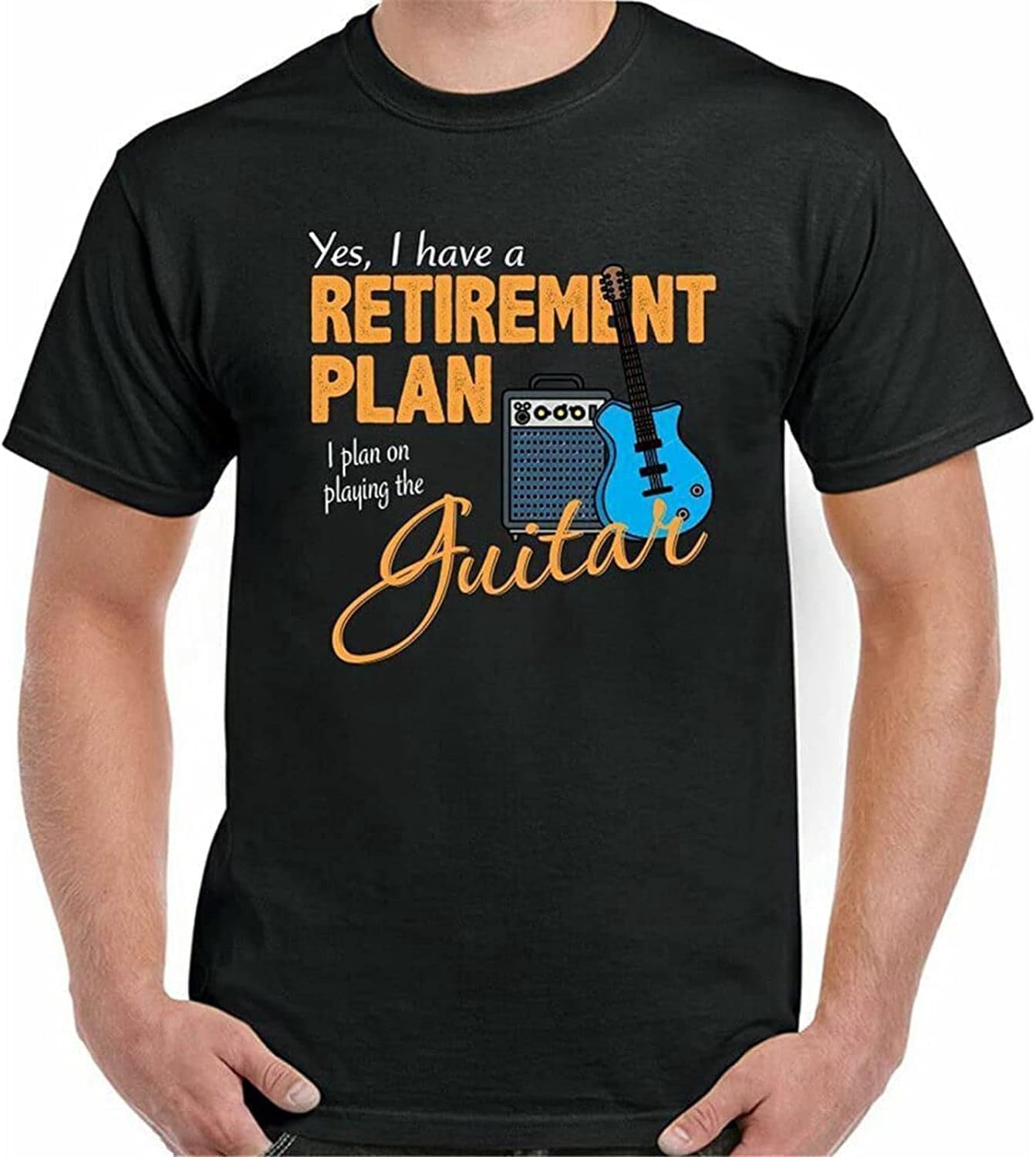 Funny Retirement Plan Guitar Player Men s Men T Shirt 3XL чёрный