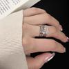 Chic Layered Stackable Zirconia Index Open Ring - Elegant Silver Style