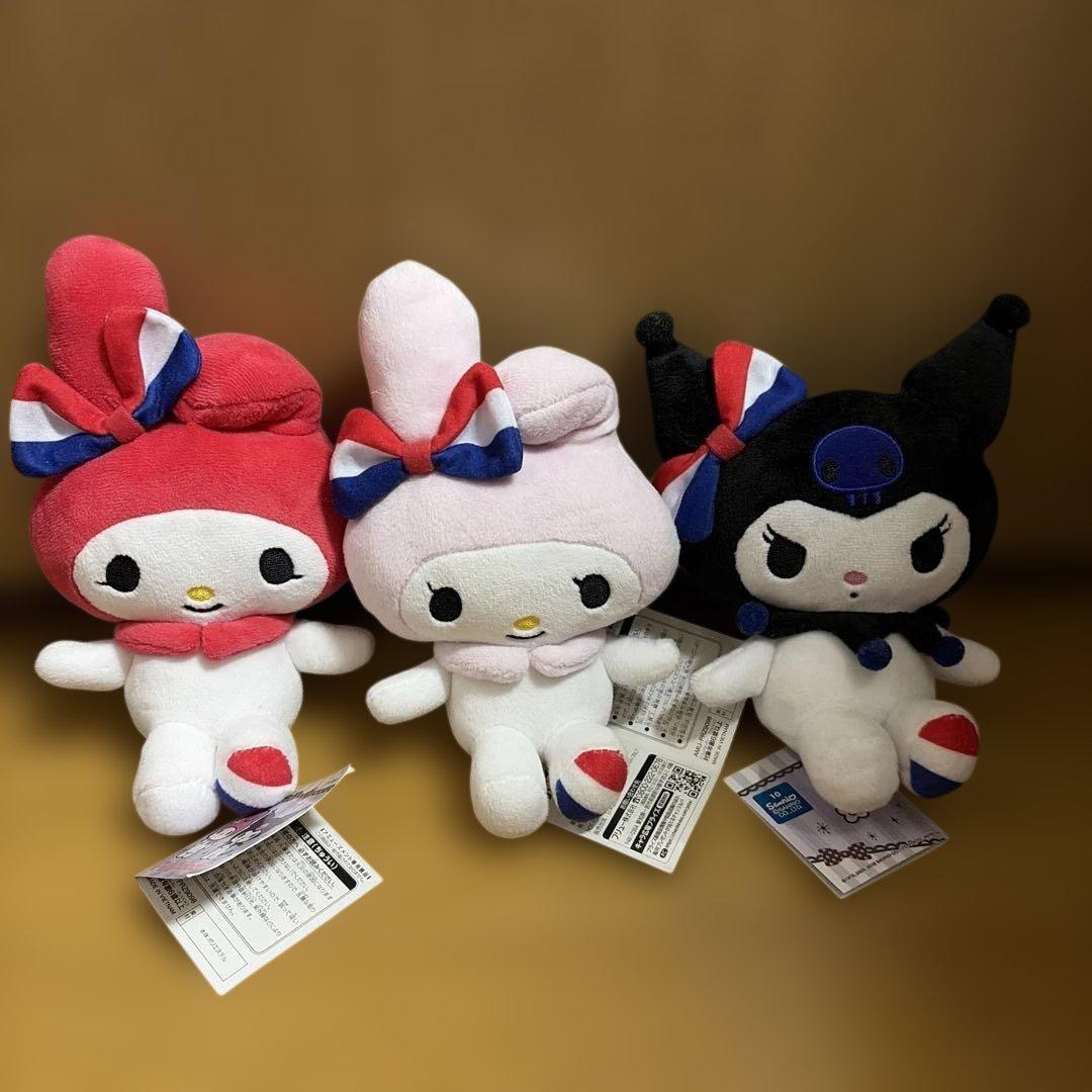 My Melody Marine Color Plush Toy Set of 3 Types Kuromi Sanrio Ribbon