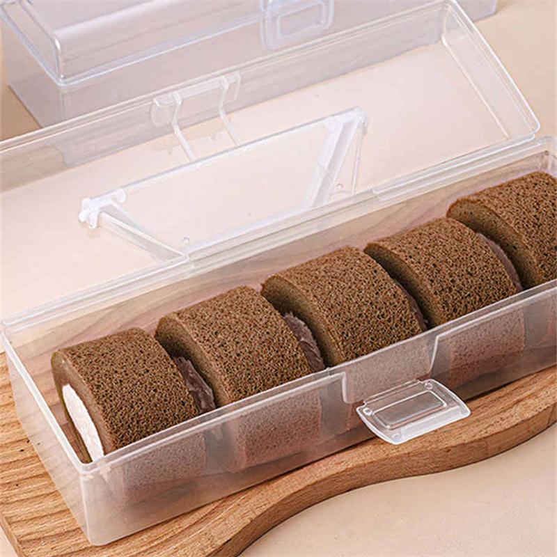 1 Stück Brotdose mit Griff Wiederverwendbarer Kunststoff-Brotbehälter Toast-Halter Gebäck-Organizer Aufbewahrungsboxen für Kühlschrank Zuhause