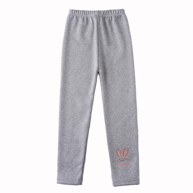 Girls' Fleece-Lined Cartoon Leggings: Warm, Slim Fit Pants for Babies, Small To Medium Size, Autumn/Winter Collection