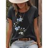 T-shirt Short Sleeved Women's Floral Print Round Neck Loose Short Sleeved T-shirt
