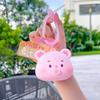 Jinnew Cream Bear Plush Key Tag Pvc Cartoon Keychain For Backpack Or Gift Idea