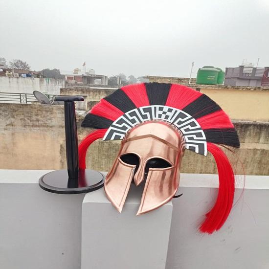 Средневековый носимый греческий коринфский шлем с подставкой рыцарский шлем воинский шлем — фото 2