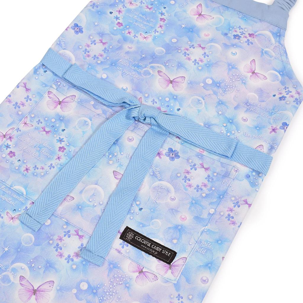 COLORFUL CANDY STYLE set Drawstring bag Gym clothes bag Apron Cooking class Kitchen Helper Triangle bandana set Moonlight Butterfly Elementary school