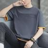 New Ice Silk Men's Loose Fit Short-Sleeve T-Shirt with Steel Print - Spring/Summer Trend