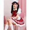 Lolita Girl Costume Dress With Puffy Sleeves And Large Bow For Halloween Cosplay