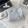 Fashion Fresh Striped Plaid Cosmetic Bag Korean Simple Bow Embroidered Makeup Bag Storage Bag Toiletry Storage Pouch
