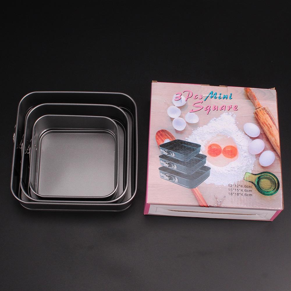Round Non-stick Cake Pan Set - Removable Bottom, Latch Design, Carbon Steel, 3-Piece for Baking Pizza and More