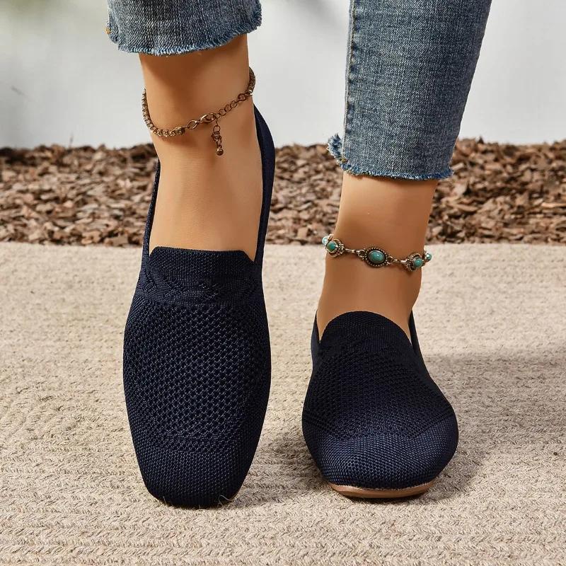 fashion 2024 Hot Sale Women's Shoes Plus Size Women's Vulcanize Shoes Fashion Slip-on Ladies Casual Shoes New Round Head Mesh Sneakers
