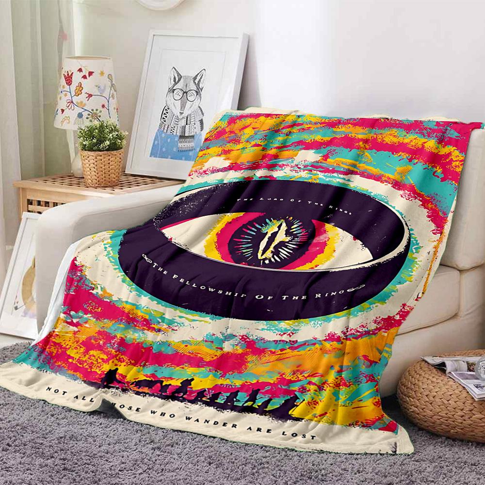 1pc Fellowship of the Ring Blanket Lightweight Flannel Throw For Sofa, Bed, Travel, Camping, Livingroom, Office, Couch, Chair, And Bed