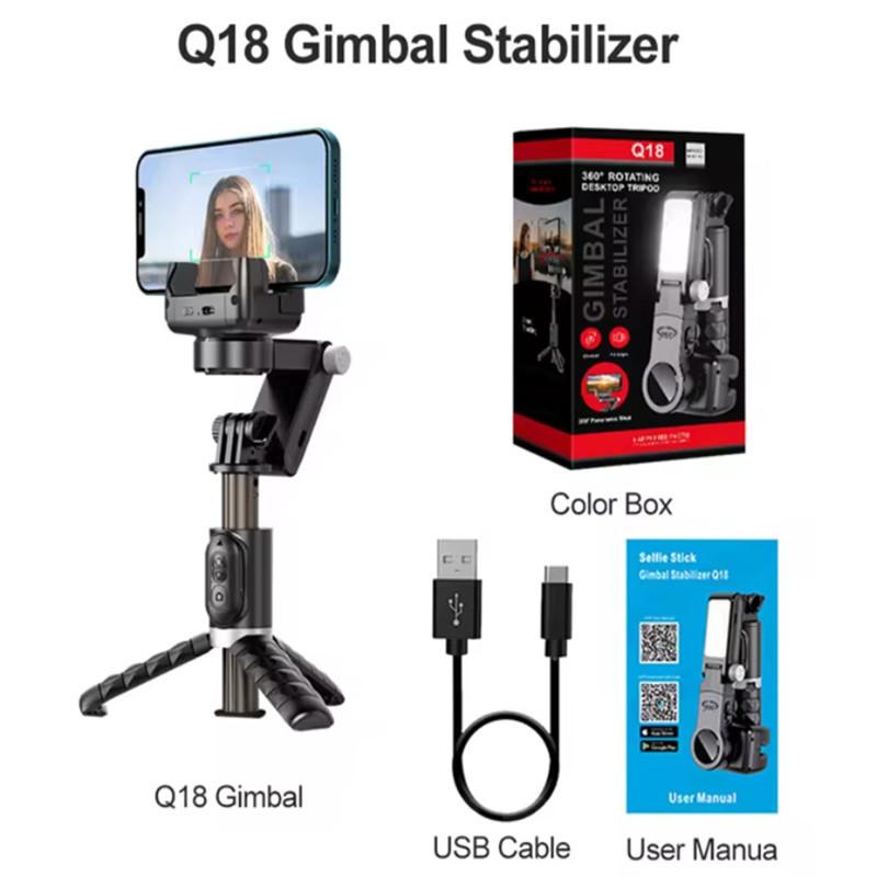 Universal Joint Stabilizer, Handheld Mobile Phone Selfie Stick Holder, With Fill Light, Bluetooth Follow Shooting Mode