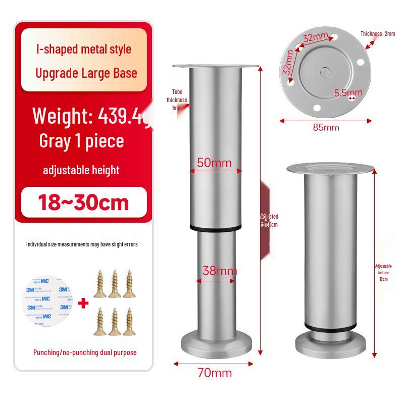 Adjustable Furniture Support Leg for TV Cabinets, Counters, Coffee Tables, Sofas, and Beds