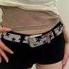 Vintage Five-Pointed Star Belt Y2K Jeans Decor Adjustable Shiny Star Waistband  Dress Decoration