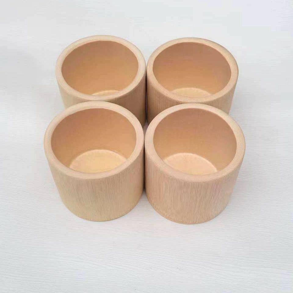 

Unpainted Bamboo Bowl and Cup Set for Rice, Zongzi, Milk Tea, and Water