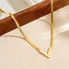 18K Gold-Plated V-Shaped Clavicle Chain - Minimalist Stainless Steel Women's Accessory