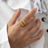 Adjustable Open Leaf Ring Natural Decorative Ring Nature Style Stainless Steel Inspired Jewelry for Women Girls